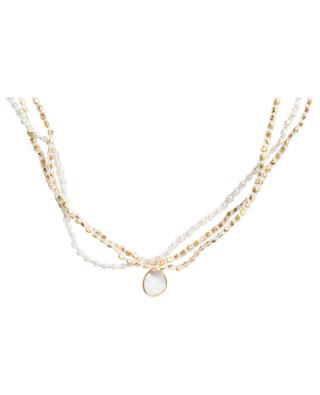 Halskette aus goldenen Perlen und Halbedelstein Cascade CAROLINE DE BENOIST