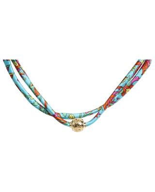 Motee Fleur satin necklace with golden bead CAROLINE DE BENOIST