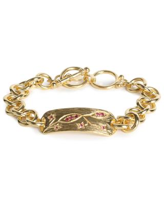 Gourmette Fleurie chunky golden bracelet CAROLINE DE BENOIST