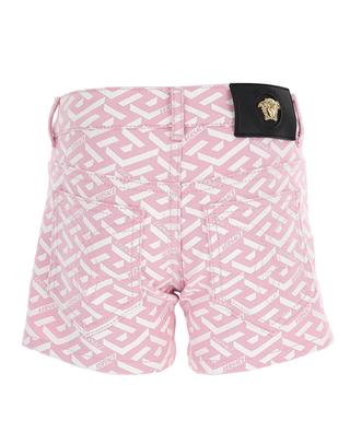 Patterned denim mini-shorts for girls VERSACE