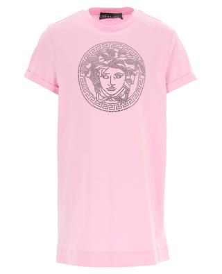 T-shirt dress with rhinestone Medusa logo VERSACE