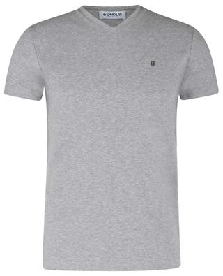 Slim-Fit-Kurzarm-T-shirt mit V-Ausschnitt und Monogramm DONDUP