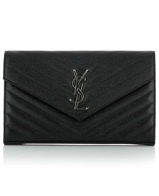 Monogram Chain Wallet textured leather quilted shoulder bag SAINT LAURENT PARIS