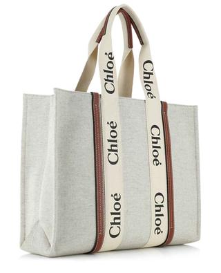 Woody Large canvas and leather tote bag CHLOE