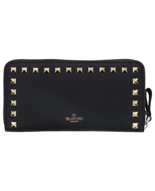 Grosse Brieftasche aus genarbtem Leder mit Reissverschluss Rockstud VALENTINO