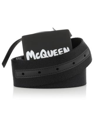 McQueen Graffiti nylon and leather belt ALEXANDER MC QUEEN