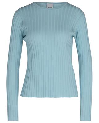 Fitted cotton and silk fine knit jumper ALLUDE