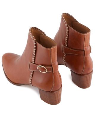 Block heel smooth leather ankle boots VANESSA BRUNO