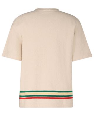 T-shirt en maille bouclette à rayures en coton recyclé JIL SANDER