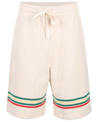 Stripe adorned terry cotton Bermuda shorts JIL SANDER