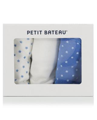 Baked box set of three organic cotton bibs PETIT BATEAU