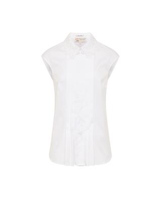 Sleeveless poplin shirt with lace MAISON COMMON
