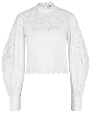 Openwork cotton long-sleeved blouse TWINSET