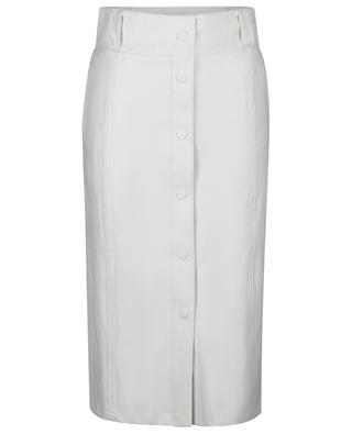 Button-down coated fabric high-rise midi skirt TWINSET