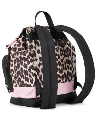 Leopard printed small recycled nylon backpack GANNI