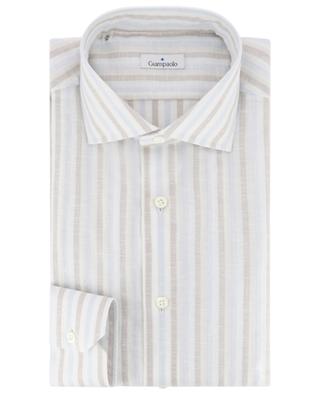 Long-sleeved striped cotton and linen shirt GIAMPAOLO