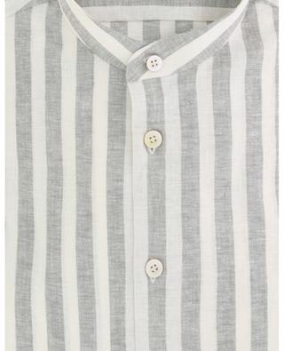 Mandarin collar striped linen shirt KITON