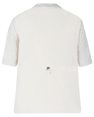 Short-sleeved sequinned jumper with nylon back MONCLER