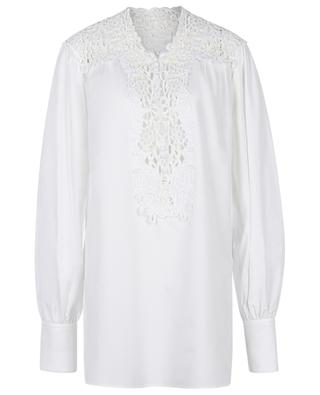 Oversize blouse in poplin and guipure ERMANNO SCERVINO