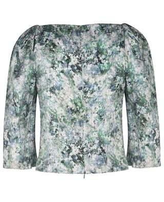 Painted Floral square neck puff sleeve top VINCE