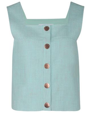 Cropped linen button-up strappy top SEE BY CHLOE