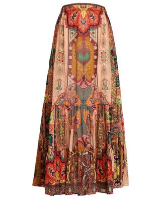 Tiered flounced skirt adorned with placed Paisley print ETRO