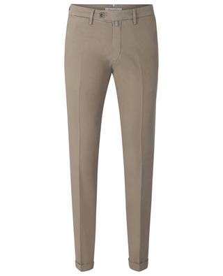Slim fit cotton and linen chino trousers B SETTECENTO