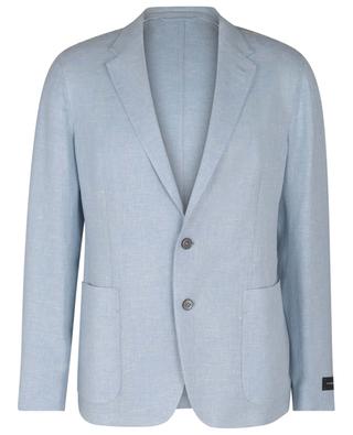 Riviera single-breasted linen, wool and silk blazer ERMENEGILDO ZEGNA