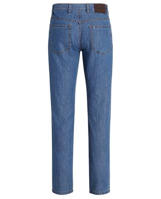 Gerade Jeans aus Leinen und Baumwolle Utility Blue ERMENEGILDO ZEGNA