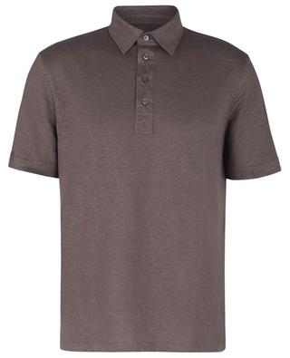 Short-sleeved polo shirt in linen ERMENEGILDO ZEGNA