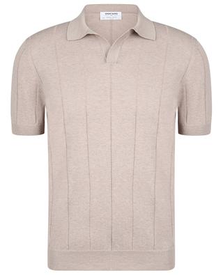 Striped cotton knit polo shirt with short sleeves GRAN SASSO