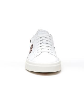 Smooth leather and braided leather low-top sneakers SANTONI