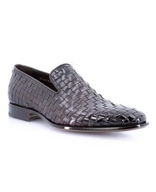 Shiny woven leather loafers SANTONI