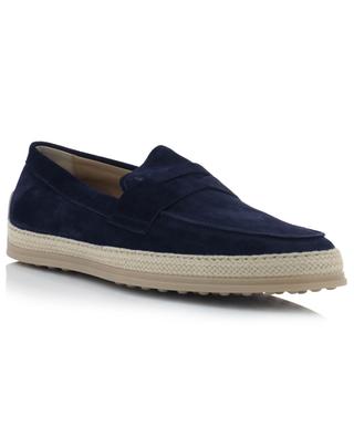 Suede loafers with raffia detail TOD'S