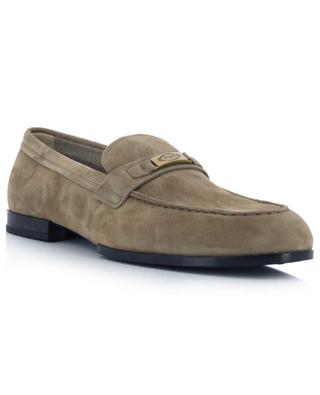Logo plate adorned suede loafers TOD'S