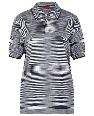 Stripe adorned short-sleeved knit polo shirt MISSONI