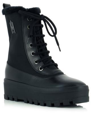 Hero nylon, leather and shearling lace-up ankle boots MACKAGE