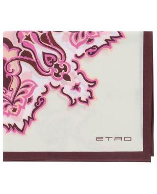Oriental pattern adorned square cotton voile scarf ETRO