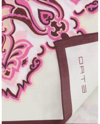 Oriental pattern adorned square cotton voile scarf ETRO