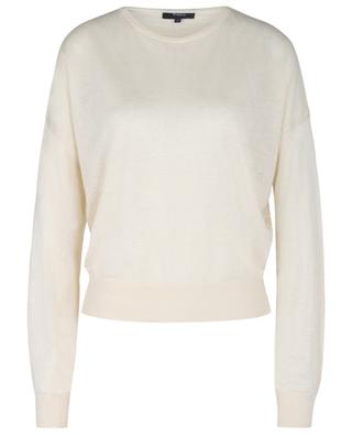 Boxy linen and viscose crew neck jumper THEORY
