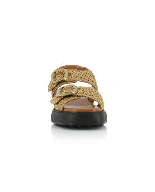Raffia and leather utility sandals TOD'S