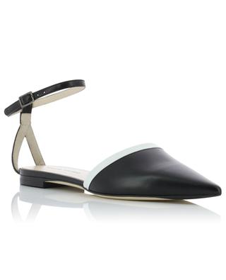 Flat pointy-toe smooth-leather mules with ankle straps FABIANA FILIPPI