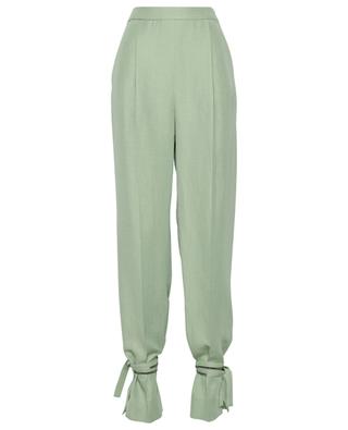 Jogging fit trousers in viscose and linen with ties FABIANA FILIPPI