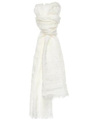 Sequin stripe adorned linen and cotton scarf FABIANA FILIPPI