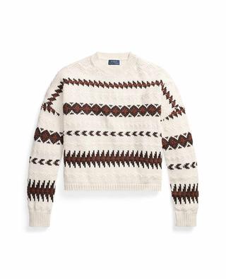 Geometric-Motif Cropped Sweater POLO RALPH LAUREN