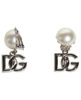 Clips d'oreilles argentés ornés de perles DG DOLCE & GABBANA