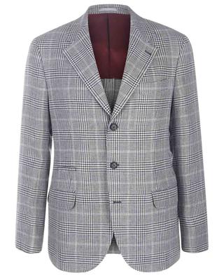 Tradition Prince of Wales deconstructed linen, wool and silk blazer BRUNELLO CUCINELLI