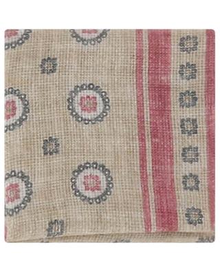 Floral pattern adorned linen and cotton pocket square BRUNELLO CUCINELLI