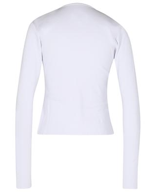 Cotton long sleeve V-neck top MM6