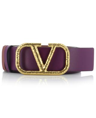VLogo Signature smooth and grained leather reversible belt - 4 cm VALENTINO